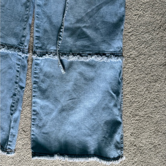 Blue Flare Wide Leg Jeans - Picture 5 of 7